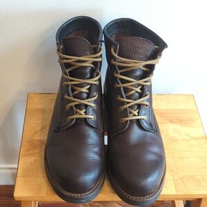 ⚡ FRYE Arkansas men's brown leather lace up boots.